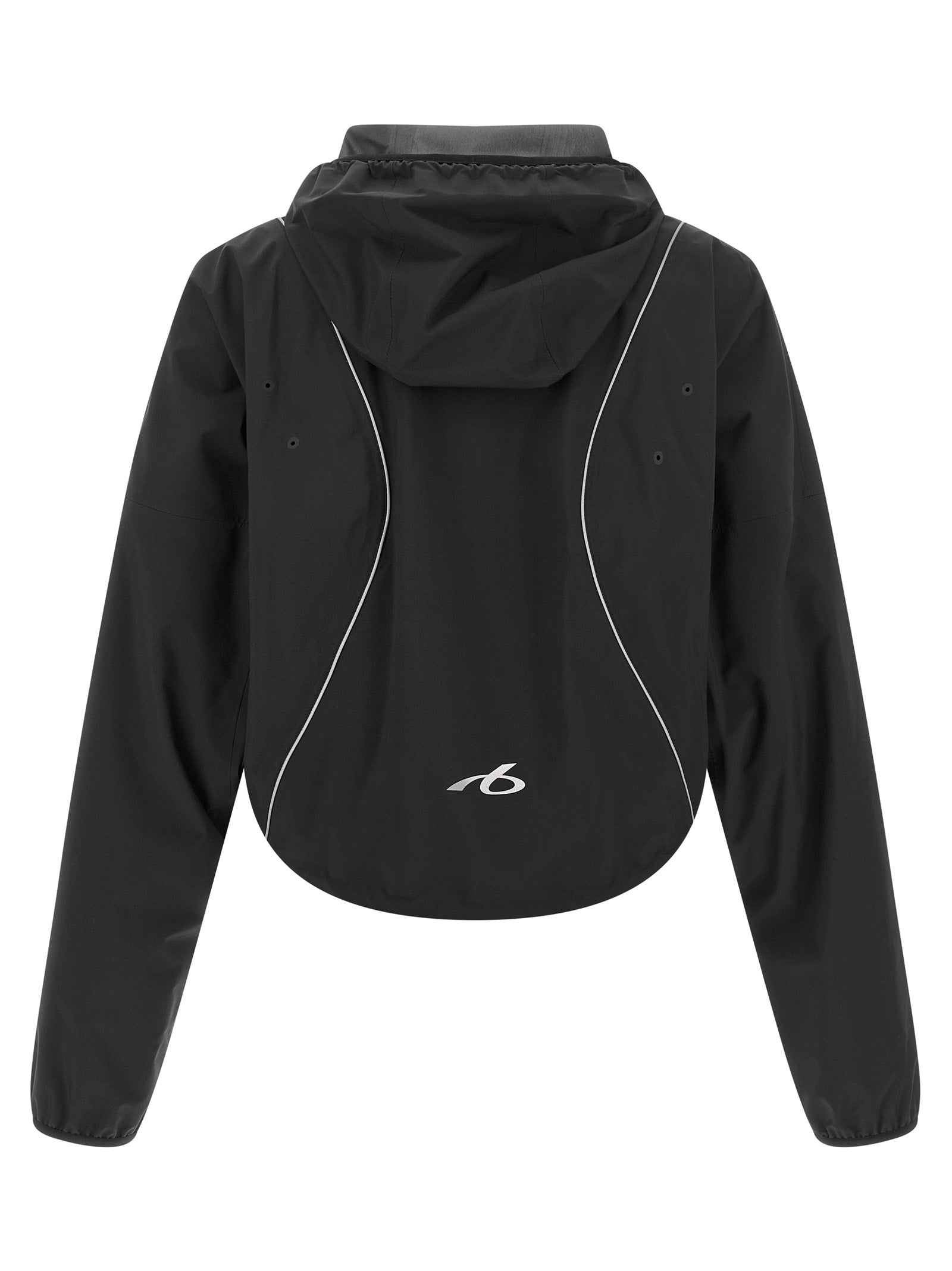 Black polyester sweatshirt by Balenciaga, featuring a relaxed fit and minimal design, displayed on a plain background.