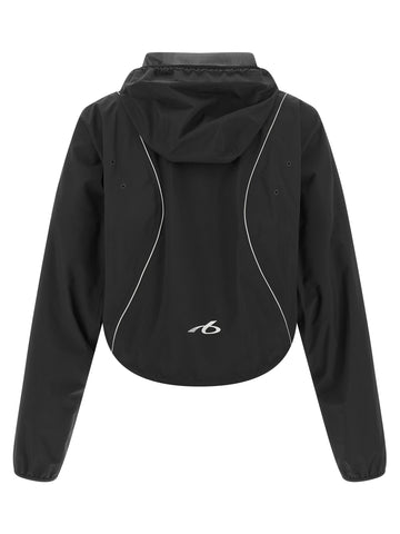 Black polyester sweatshirt by Balenciaga, featuring a relaxed fit and minimal design, displayed on a plain background.