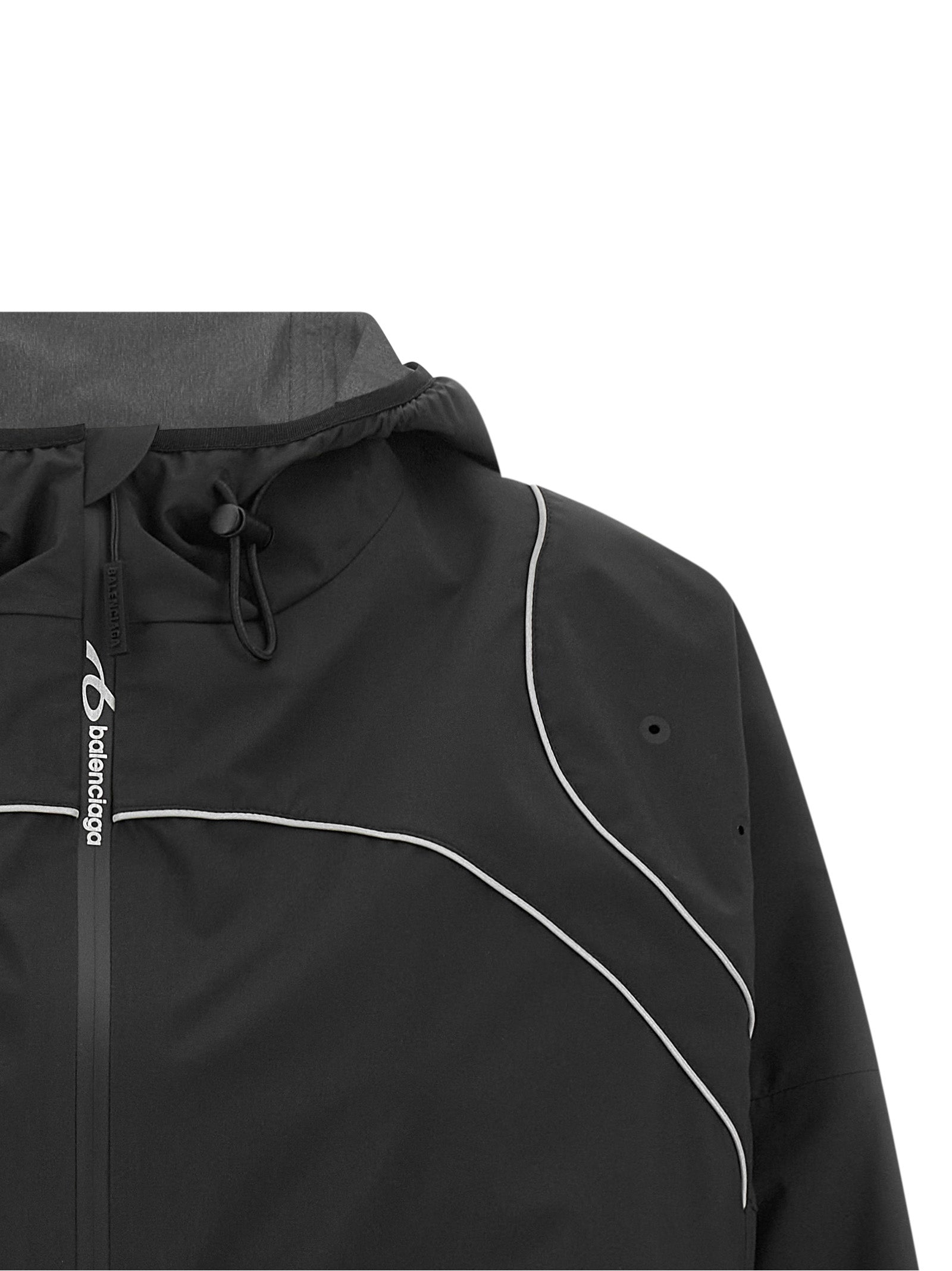 Black polyester sweatshirt by Balenciaga with a relaxed fit, featuring a crew neckline and minimalist design.