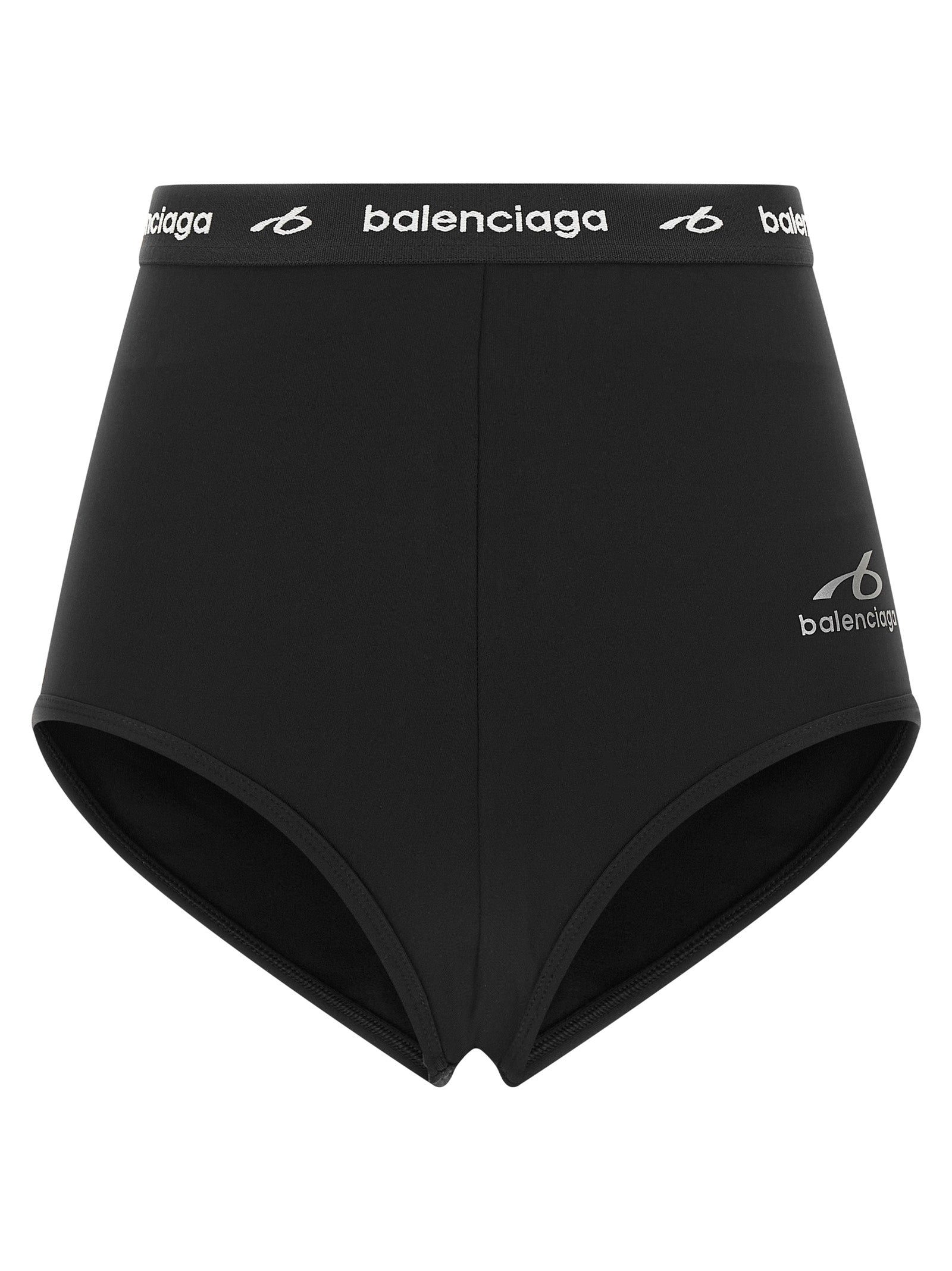 Black polyamide briefs by Balenciaga featuring a sleek, fitted design with subtle branding and smooth fabric for everyday wear.