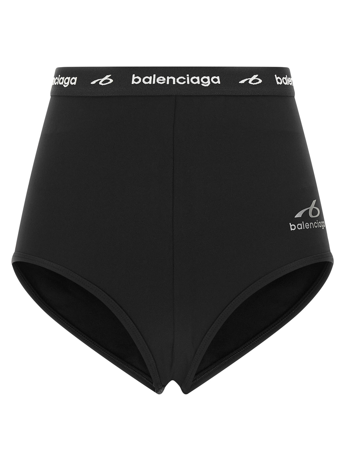 Black polyamide briefs by Balenciaga featuring a sleek, fitted design with subtle branding and smooth fabric for everyday wear.