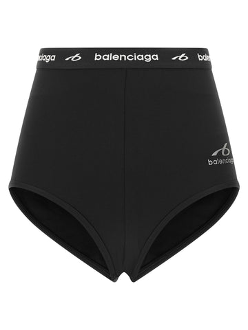 Black polyamide briefs by Balenciaga featuring a sleek, fitted design with subtle branding and smooth fabric for everyday wear.
