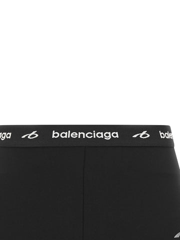 Black polyamide briefs by Balenciaga, featuring a sleek fit and minimalist design, shown on a plain white background.