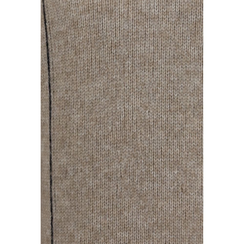 Beige Giorgio Armani Alpaca Vicugna Pacos hoodie with a soft, cozy knit texture and a relaxed fit.