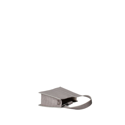 Roberta Rossi RR220722023FBG-C16 gray handbag by Jag Couture London - New York, featuring textured leather and silver hardware.