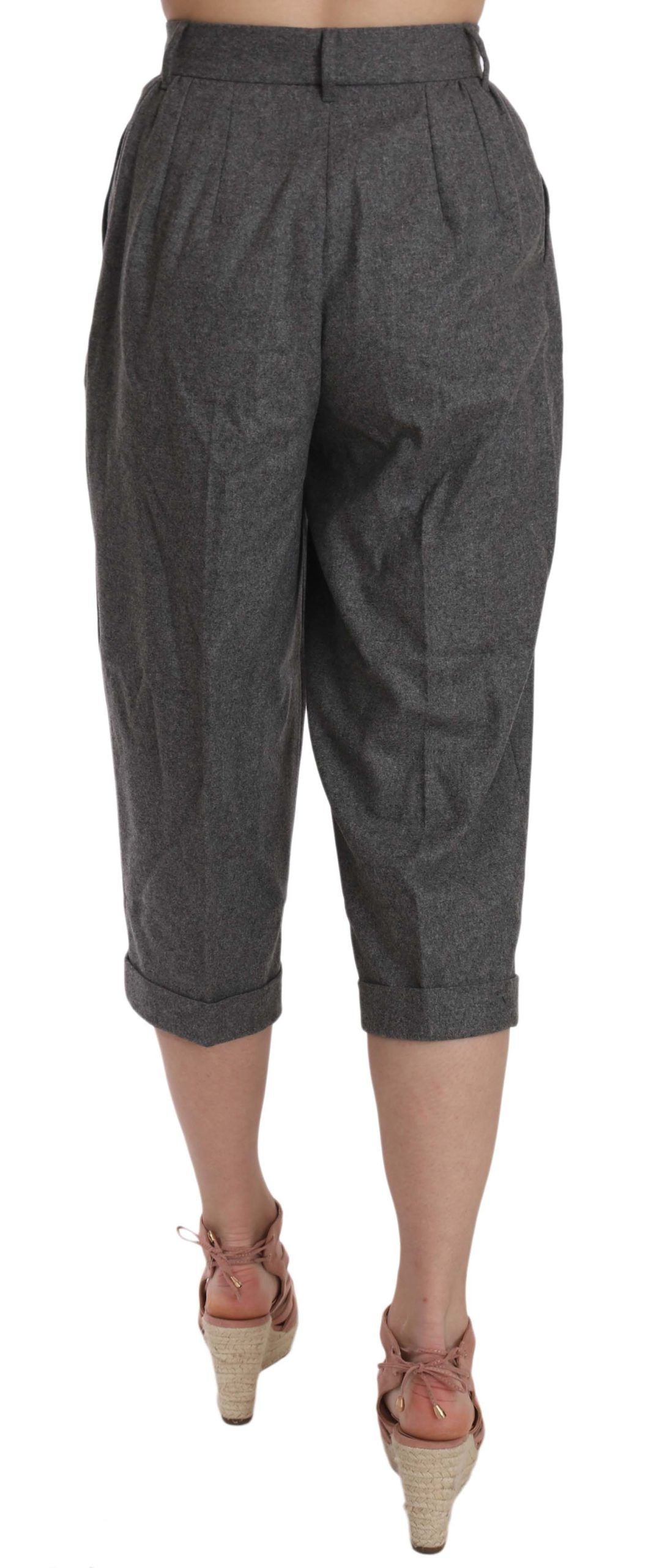 Dolce & Gabbana wool cropped pleated trousers showing tailored fit and classic design with pleats at the waist and cropped length.