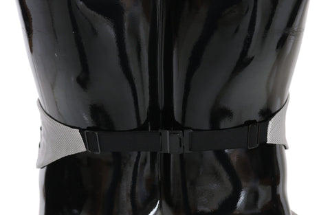 Gray men's silk waist belt or cummerbund by Dolce & Gabbana, featuring smooth fabric and elegant design for formal wear.