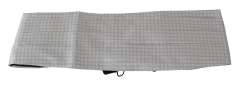 Gray patterned silk cummerbund waist belt by Dolce & Gabbana, featuring elegant design and sleek fabric for sophisticated style.