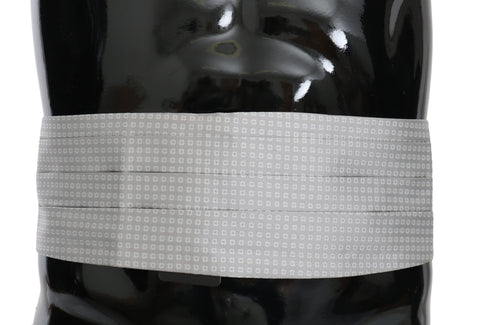 Gray patterned waist belt silk cummerbund by Dolce & Gabbana, featuring elegant fabric with intricate design details.