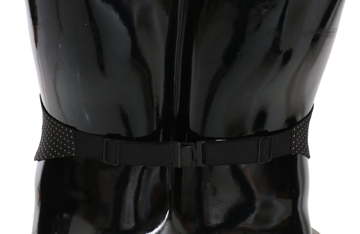 Dark Gray Dotted Waist Belt Silk Cummerbund