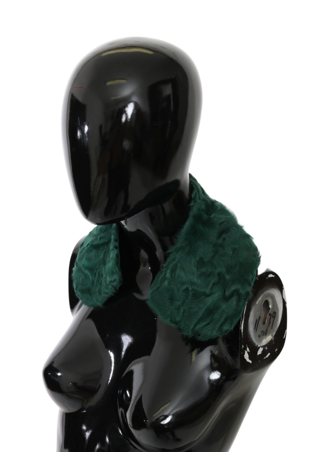 Green fur shoulder collar wrap with lambskin scarf, stylish Dolce & Gabbana accessory showcasing plush texture and elegant design.