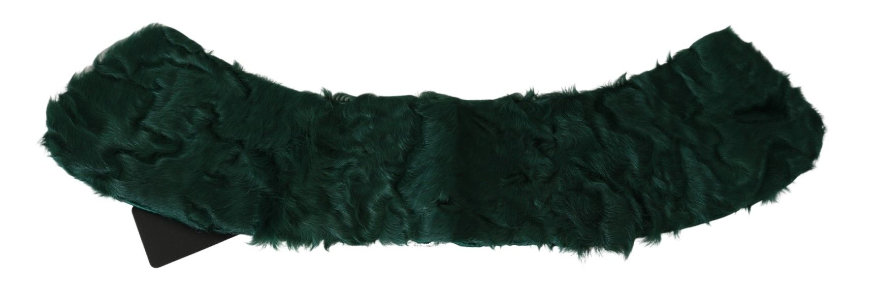 Green fur shoulder collar wrap with lambskin scarf from Dolce & Gabbana, showcasing soft texture and luxurious design.