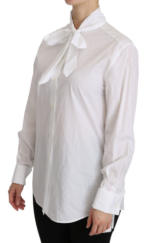 White turtle neck long sleeve polo shirt by Dolce & Gabbana, featuring a classic fit and soft fabric for stylish comfort.
