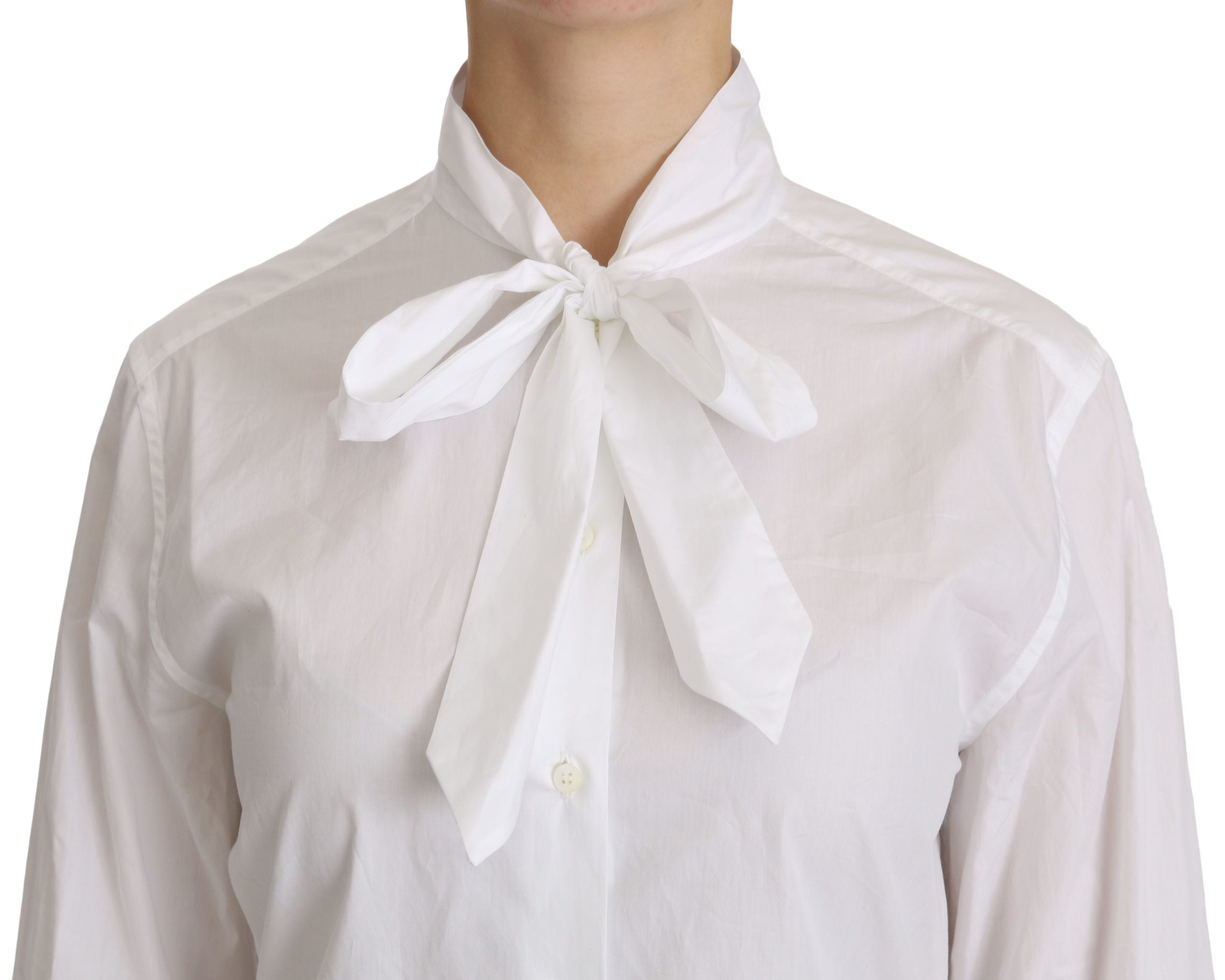 White turtle neck long sleeve polo shirt by Dolce & Gabbana, close-up of soft fabric and classic collar details.