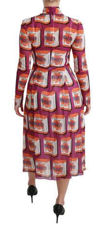 Purple silk Bellezza A-line gown dress by Dolce & Gabbana, flowing fabric with elegant silhouette and detailed design.