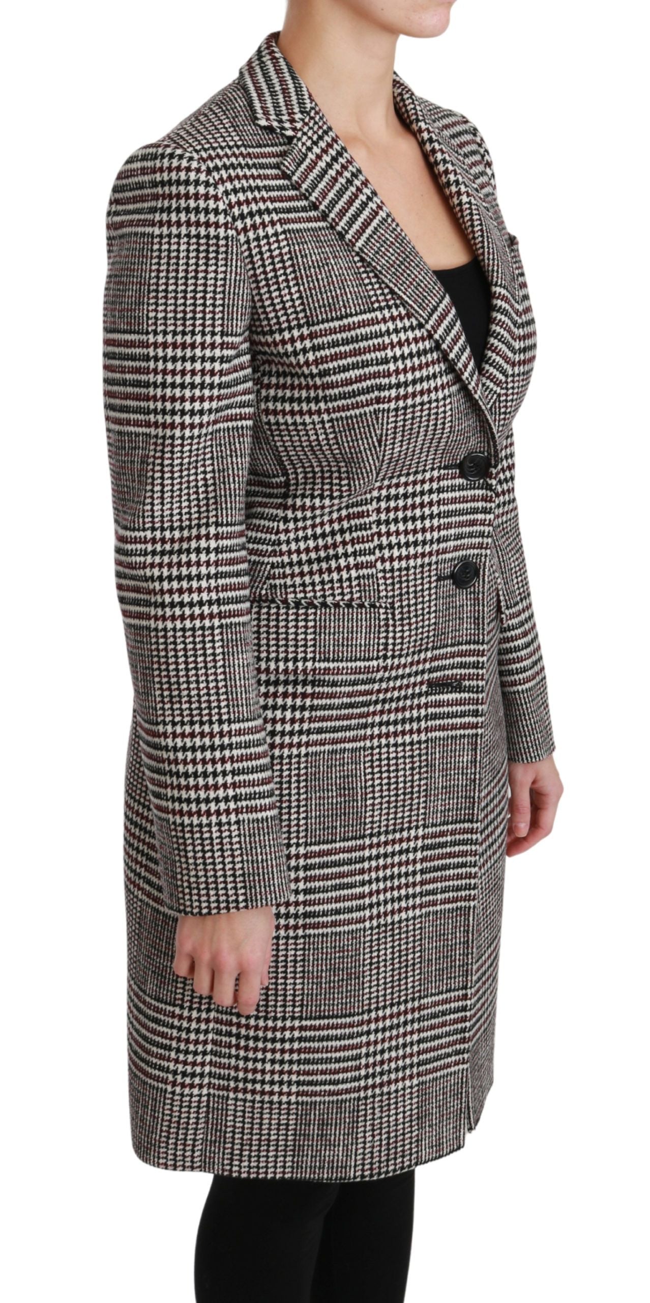 Multicolor knee-length trench coat by Dolce & Gabbana featuring a stylish, long jacket design with vibrant color accents.