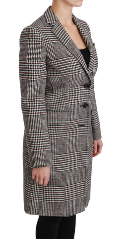 Multicolor knee-length trench coat by Dolce & Gabbana featuring a stylish, long jacket design with vibrant color accents.