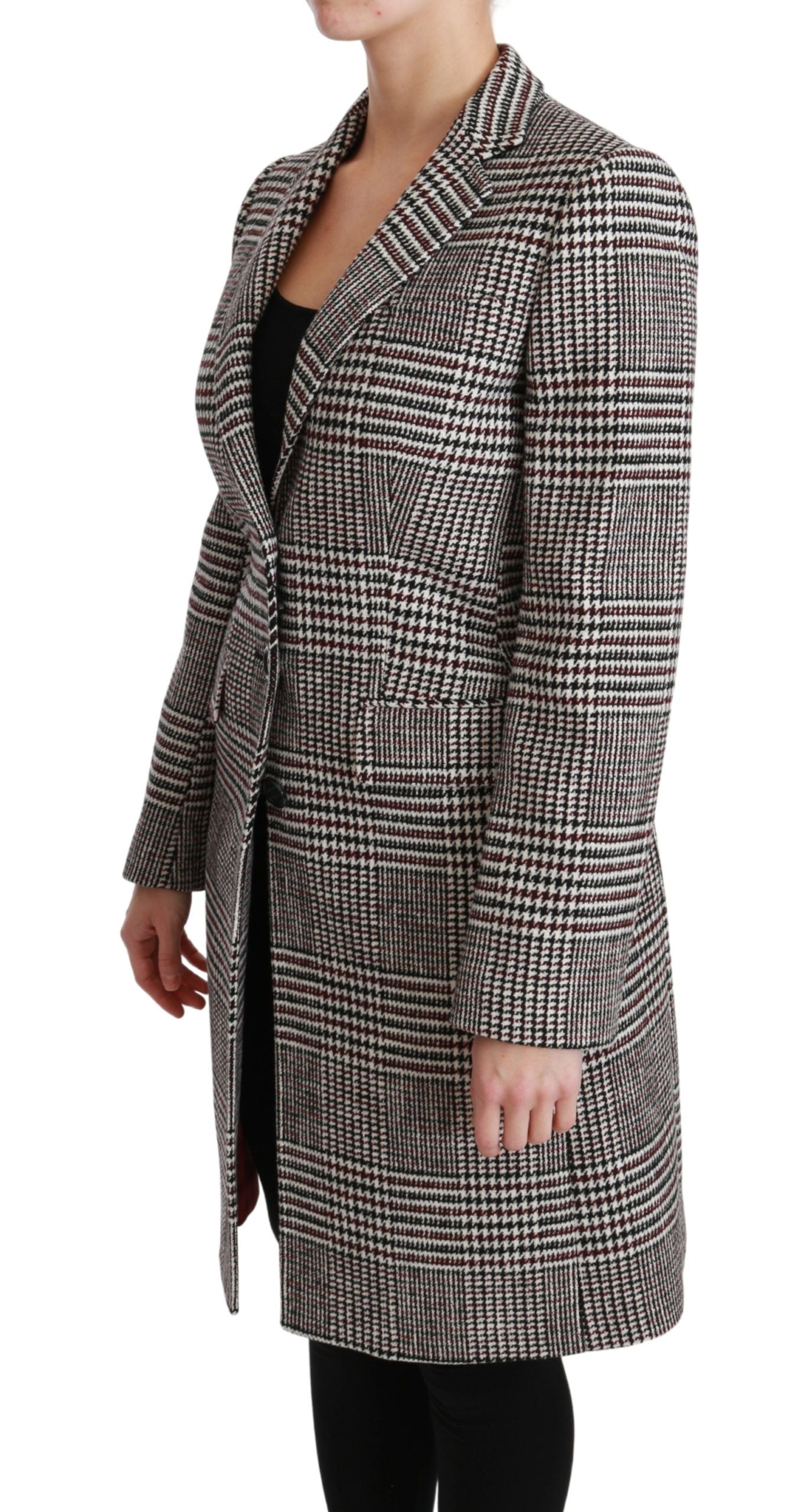 Multicolor knee-length trench coat by Dolce & Gabbana, featuring a stylish long jacket design with vibrant color accents.