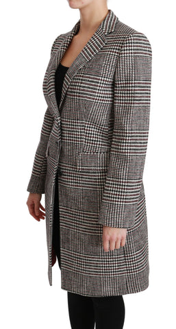 Multicolor knee-length trench coat by Dolce & Gabbana, featuring a stylish long jacket design with vibrant color accents.