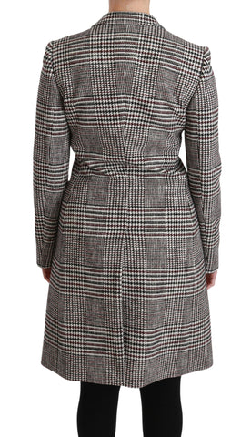 Multicolor knee-length trench coat by Dolce & Gabbana featuring a stylish long jacket design.