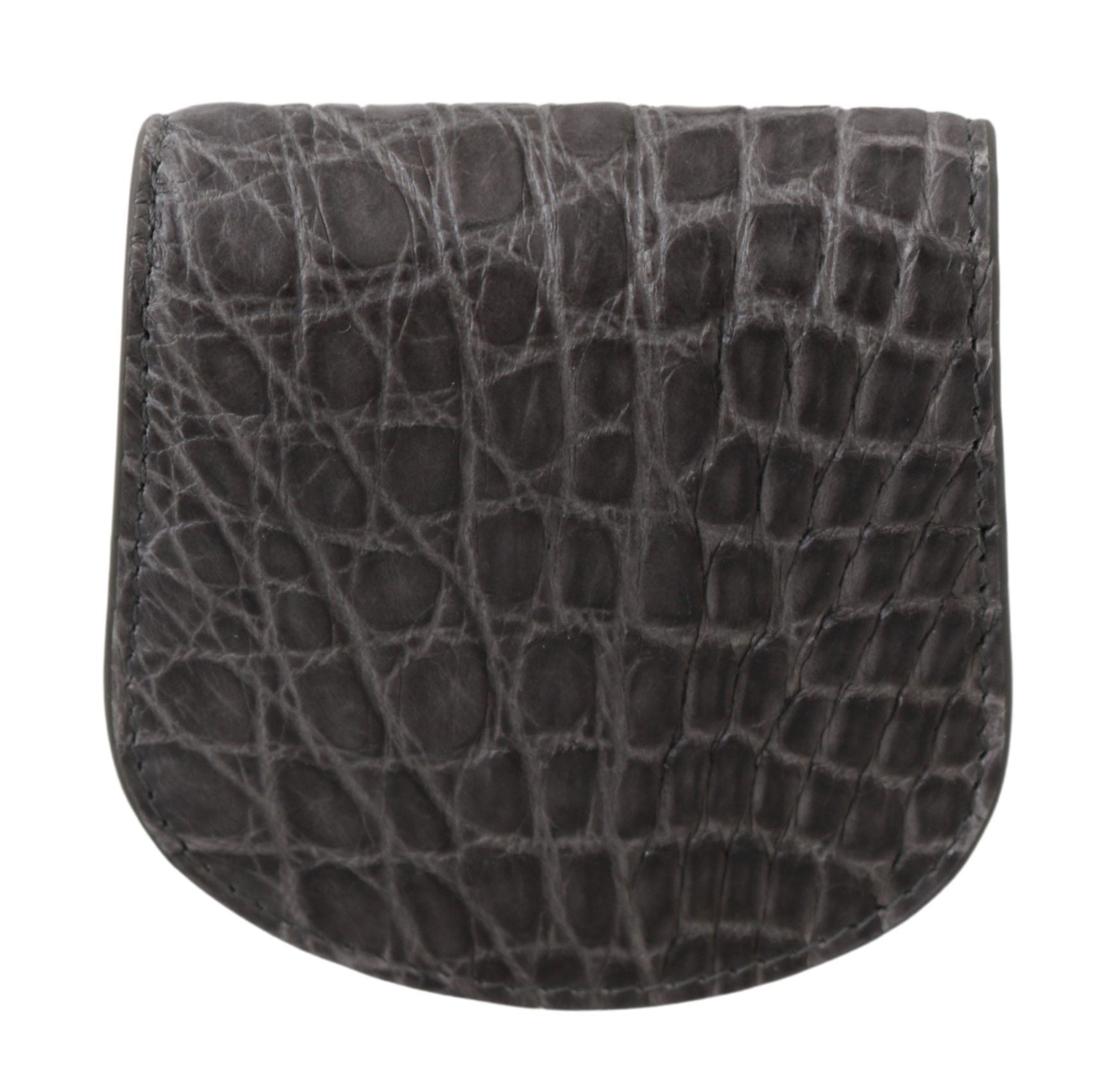 Gray Dolce & Gabbana exotic skin condom case holder pocket wallet with textured finish and compact design.
