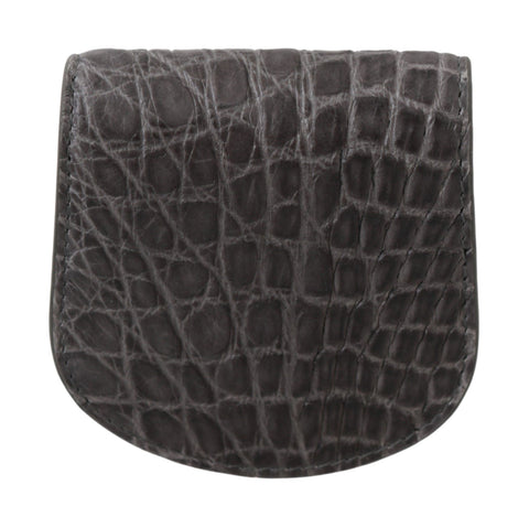 Gray Dolce & Gabbana exotic skin condom case holder pocket wallet with textured finish and compact design.