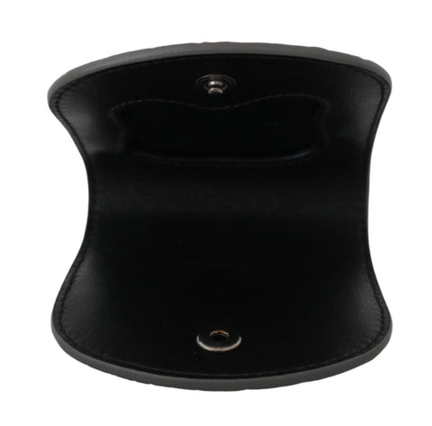 Gray exotic skin condom case holder pocket wallet by Dolce & Gabbana, showing textured leather exterior and compact design.