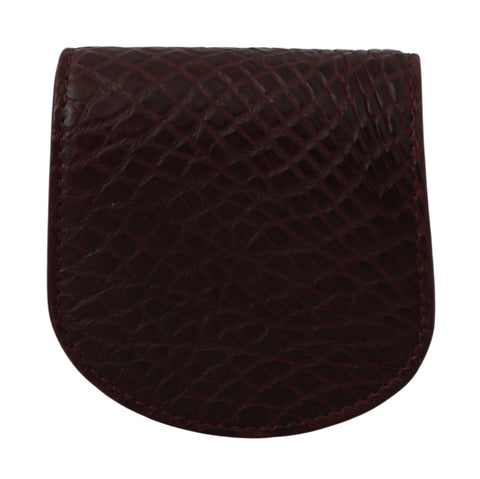 Brown exotic skin pocket condom case holder by Dolce & Gabbana, featuring textured material and compact design for discreet storage.