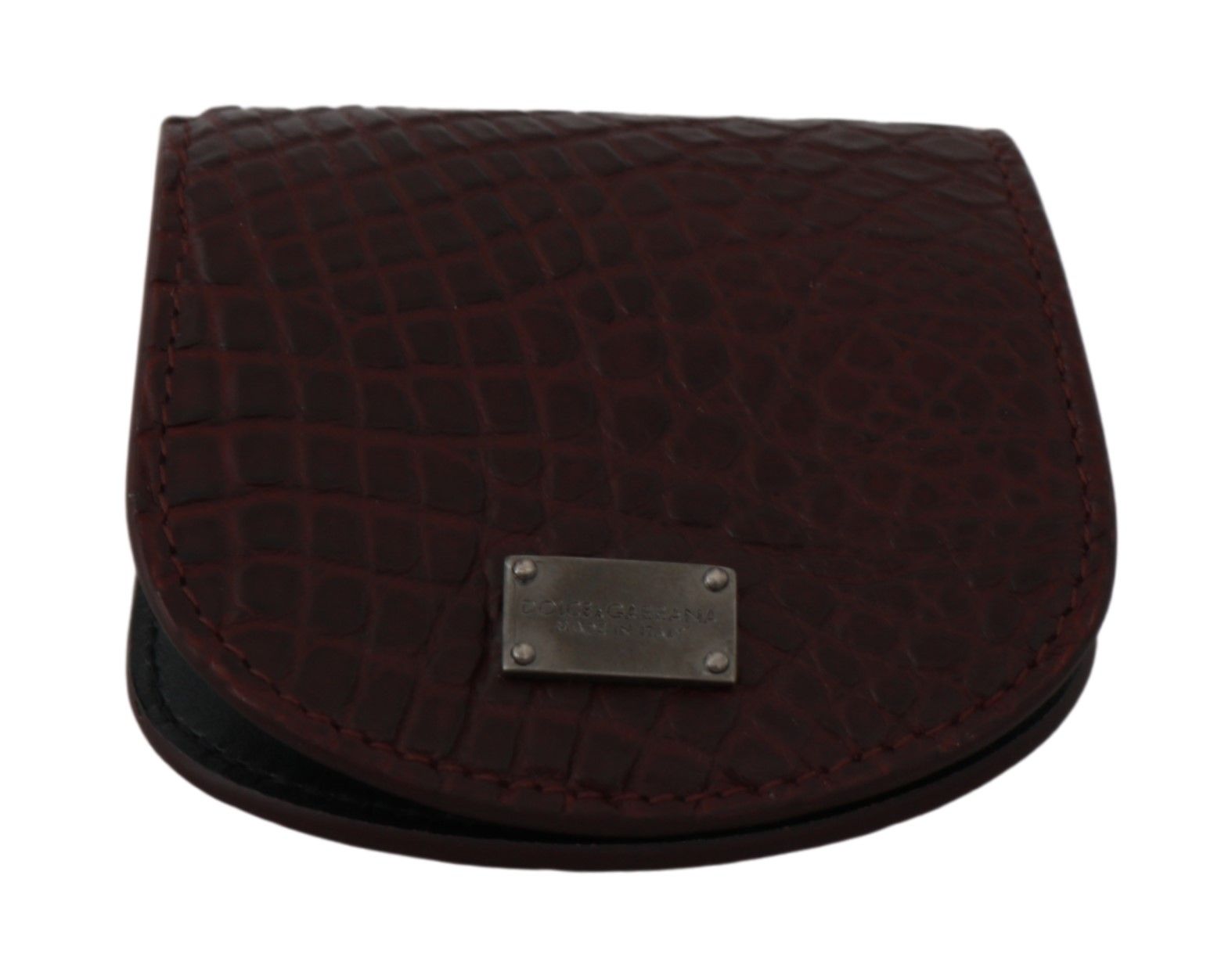 Brown exotic skin pocket condom case holder by Dolce & Gabbana, with textured surface and compact design for discreet storage.