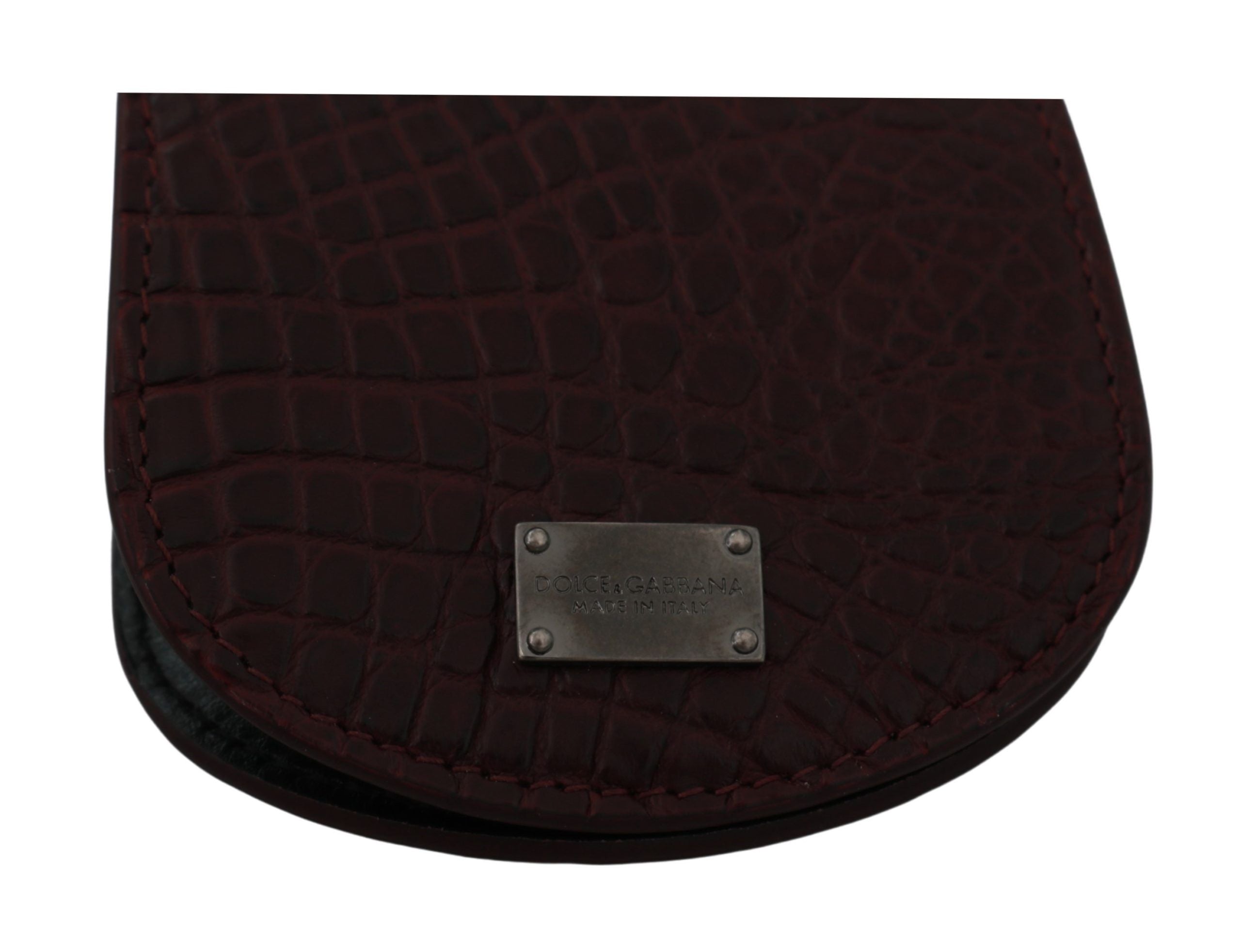 Brown exotic skin pocket condom case holder by Dolce & Gabbana, showcasing a stylish, textured design with a compact, secure closure.
