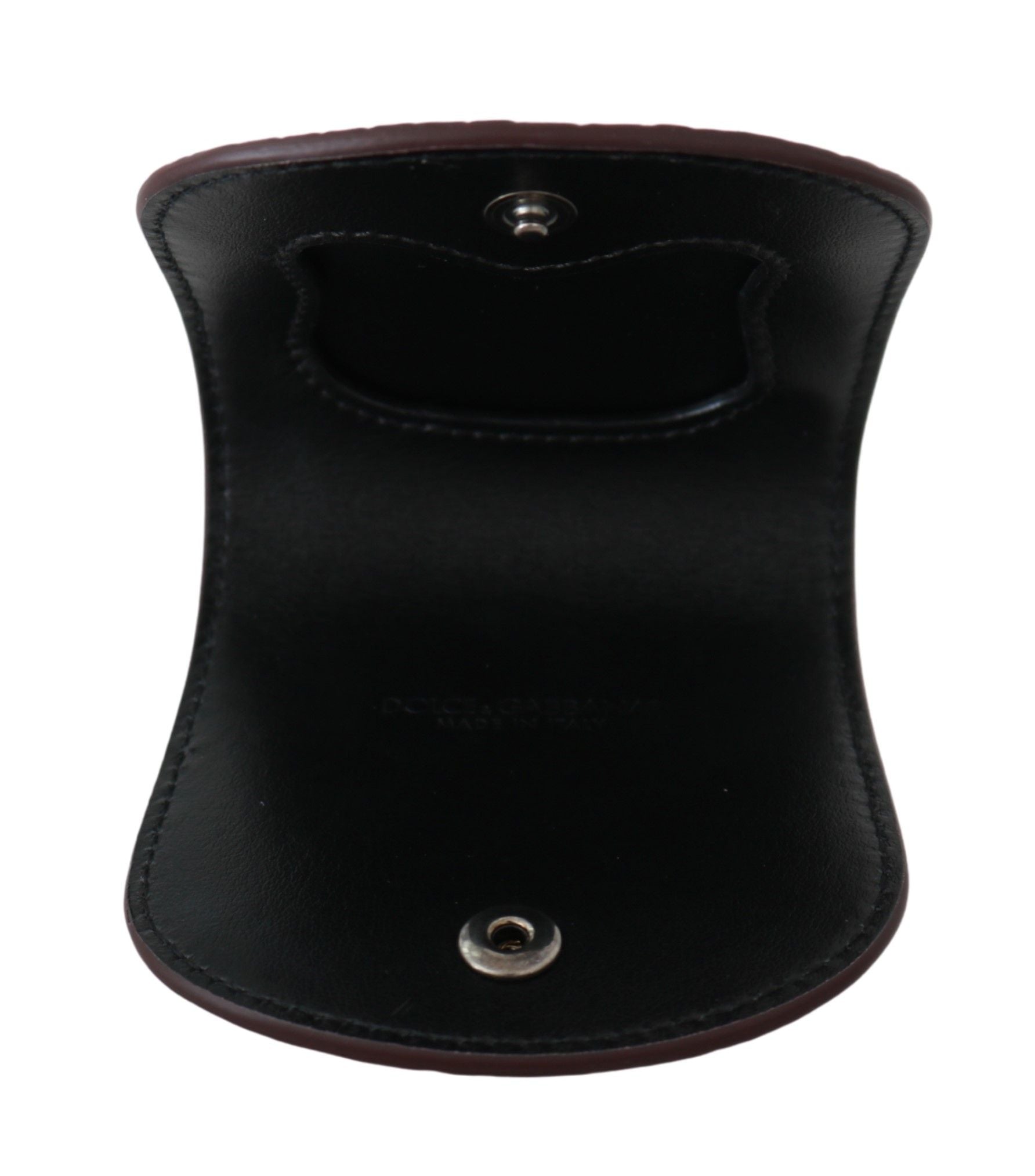 Brown exotic skin pocket condom case holder by Dolce & Gabbana, featuring a sleek compact design with textured exotic leather.