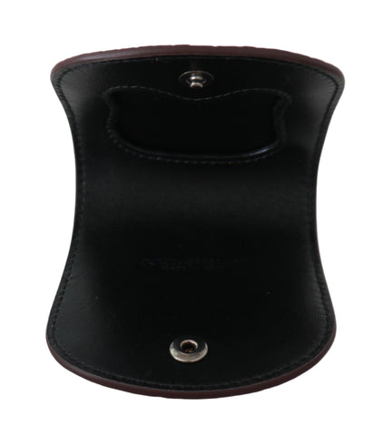 Brown exotic skin pocket condom case holder by Dolce & Gabbana, featuring a sleek compact design with textured exotic leather.