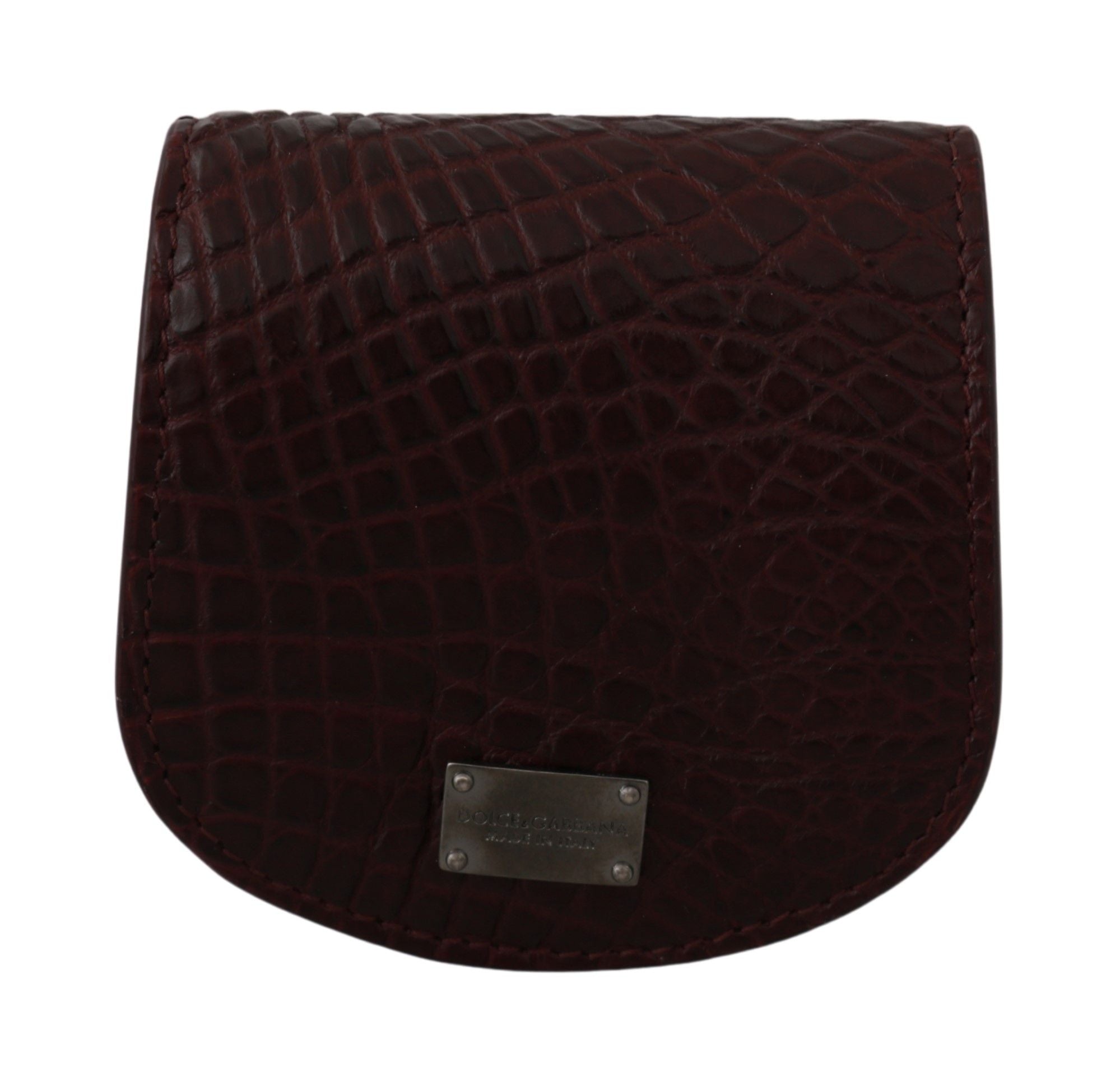 Brown exotic skin Dolce & Gabbana pocket condom case holder with compact design and textured finish.