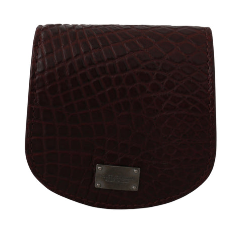 Brown exotic skin Dolce & Gabbana pocket condom case holder with compact design and textured finish.