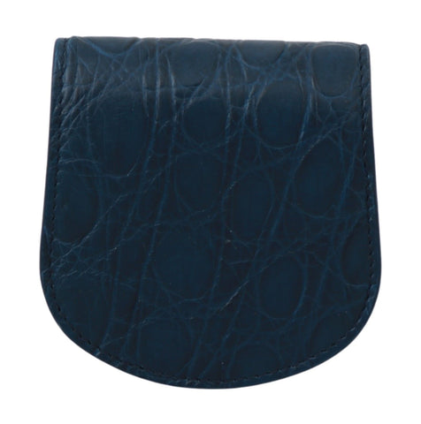 Blue leather Dolce & Gabbana pocket condom case with sleek design and compact size for discreet storage.