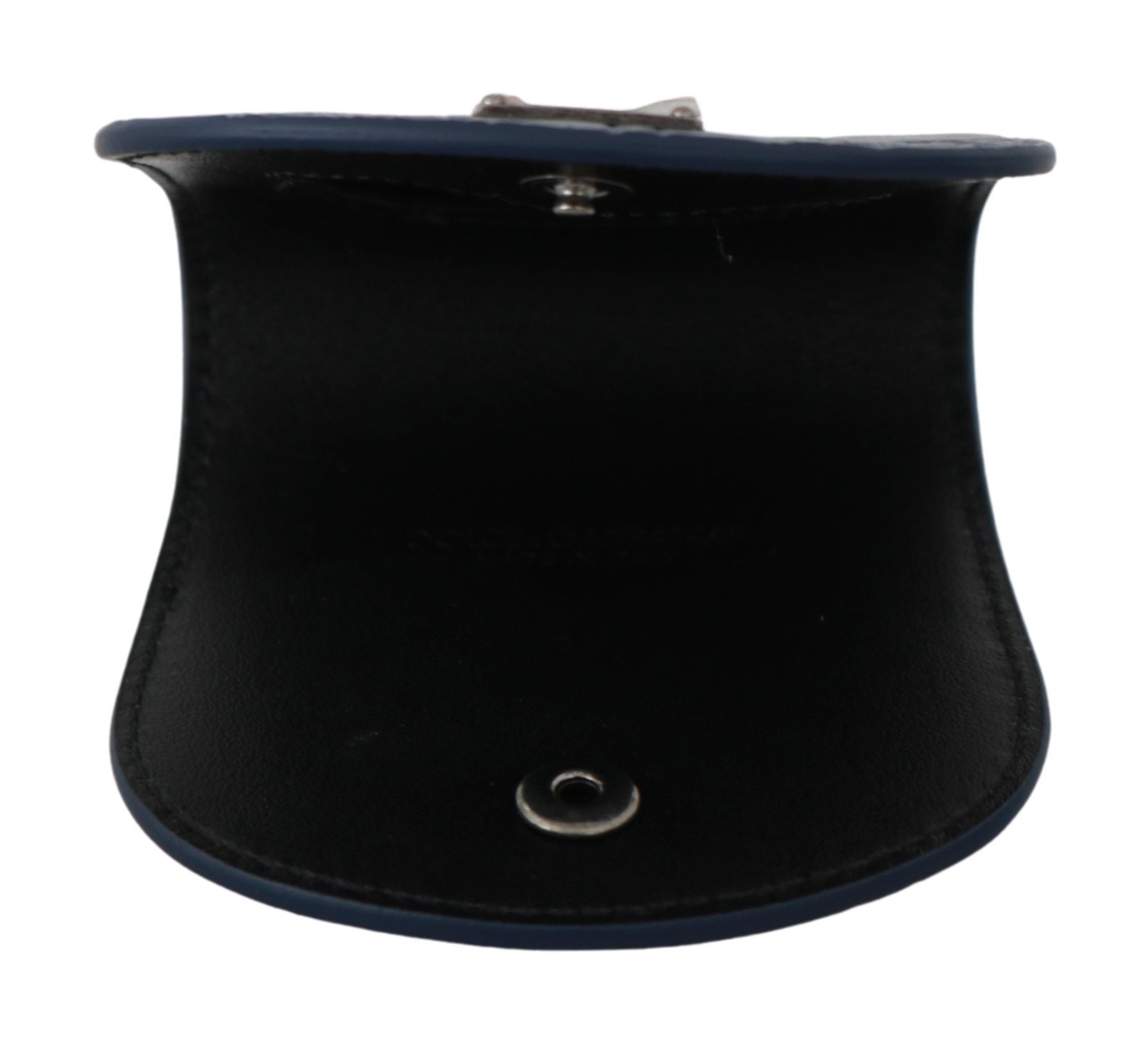 Blue leather holder pocket condom case by Dolce & Gabbana, compact and stylish for discreet storage.