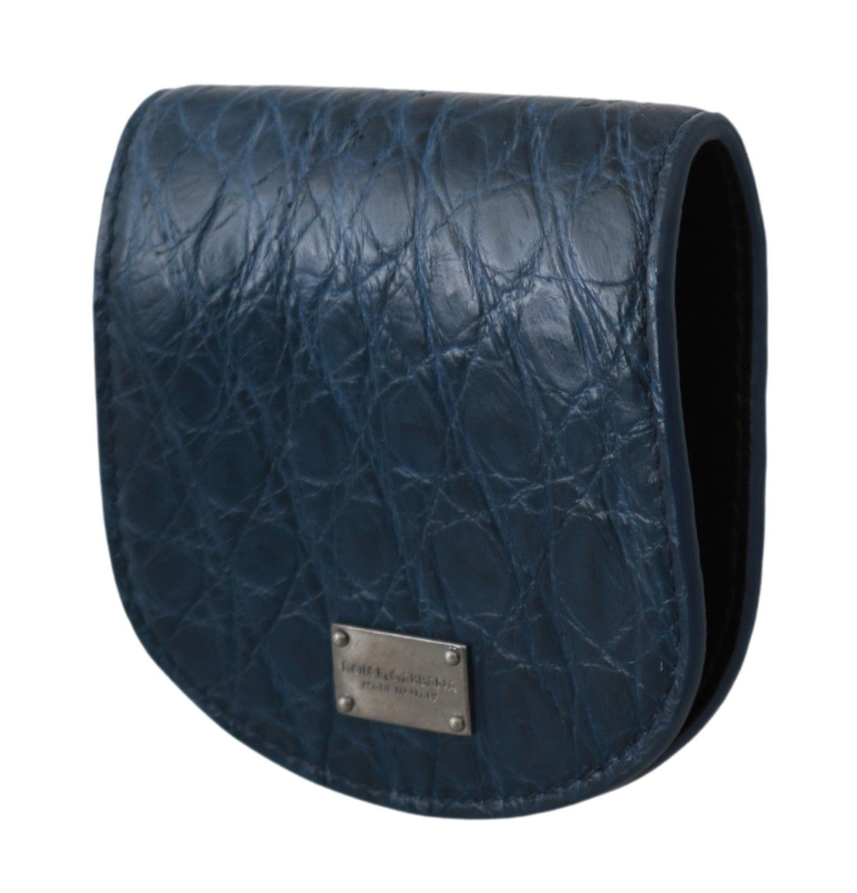 Blue Dolce & Gabbana exotic skin pocket wallet and condom case with sleek, compact design and textured blue finish.