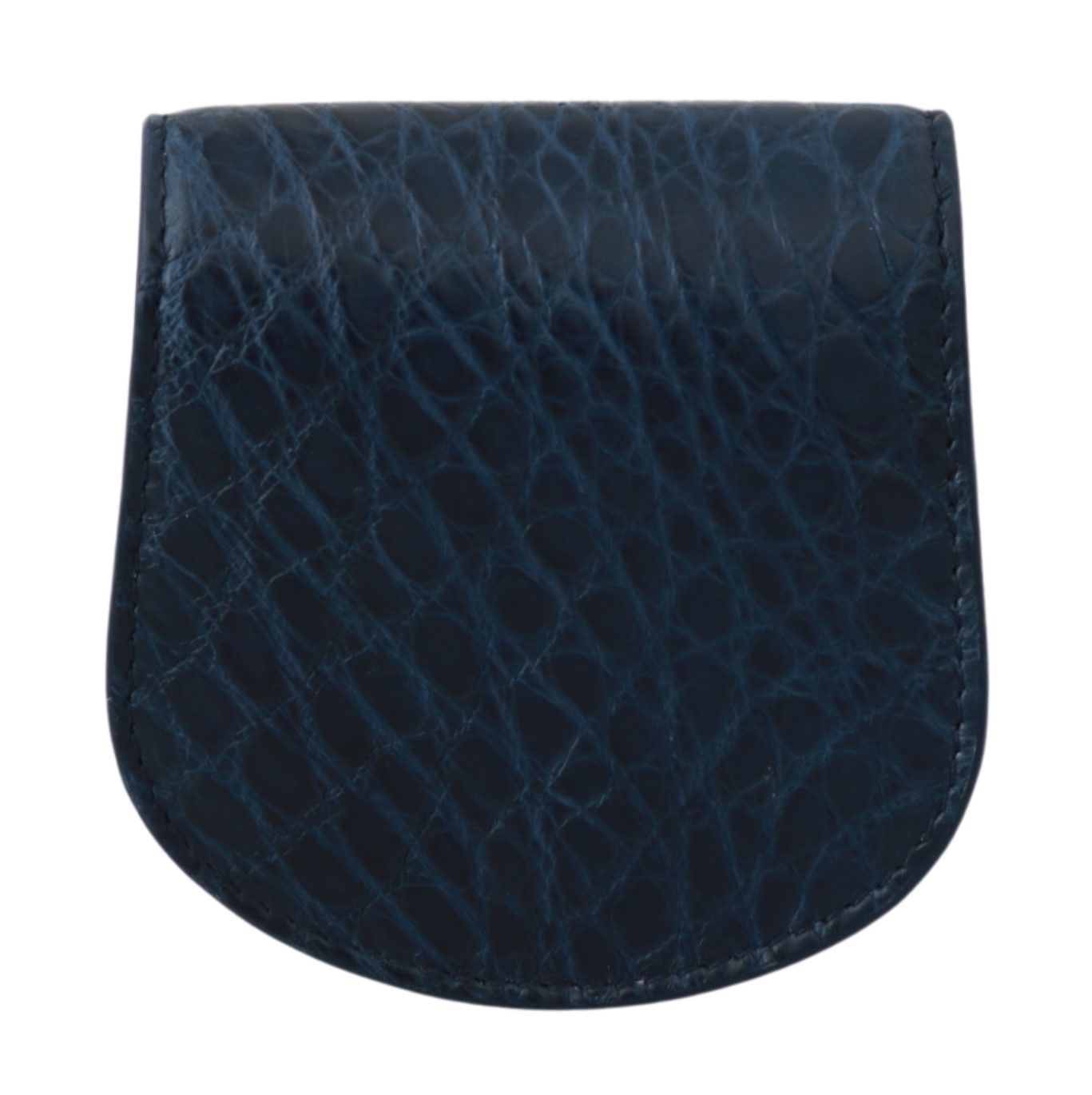 Blue Dolce & Gabbana exotic skin pocket wallet with condom case design, compact and stylish for everyday use.