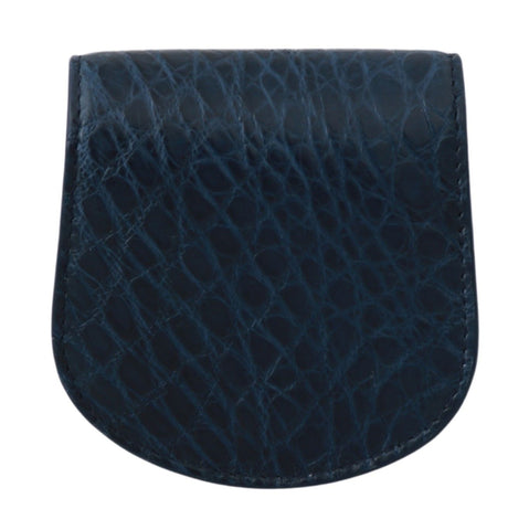 Blue Dolce & Gabbana exotic skin pocket wallet with condom case design, compact and stylish for everyday use.