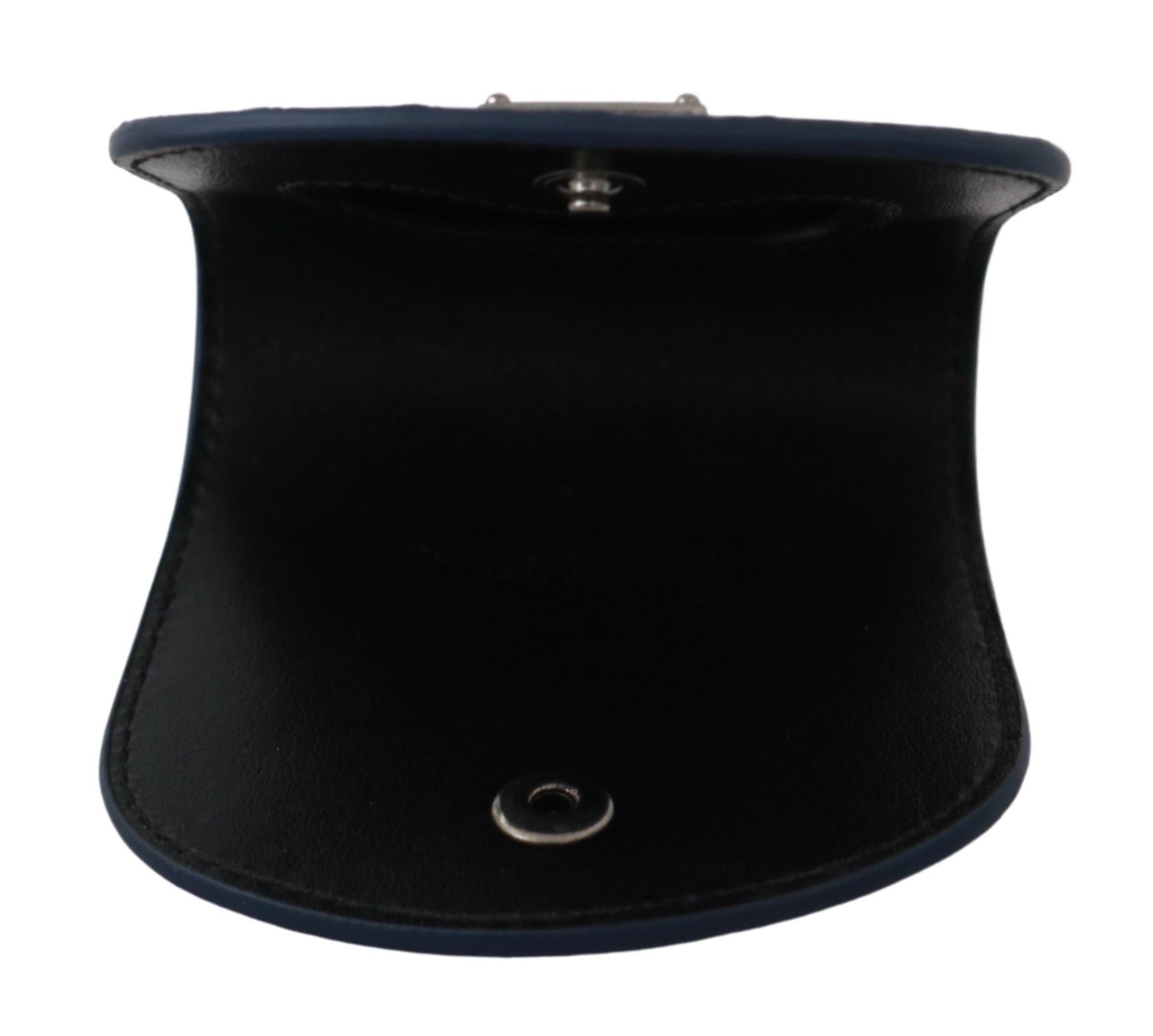 Blue Dolce & Gabbana pocket wallet with exotic skin finish, designed as a discreet condom case with a sleek, stylish look.