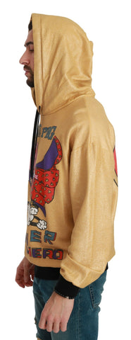 Gold Pig of the Year hooded sweater by Dolce & Gabbana, featuring a gold pig graphic on the front and a comfortable hooded design.