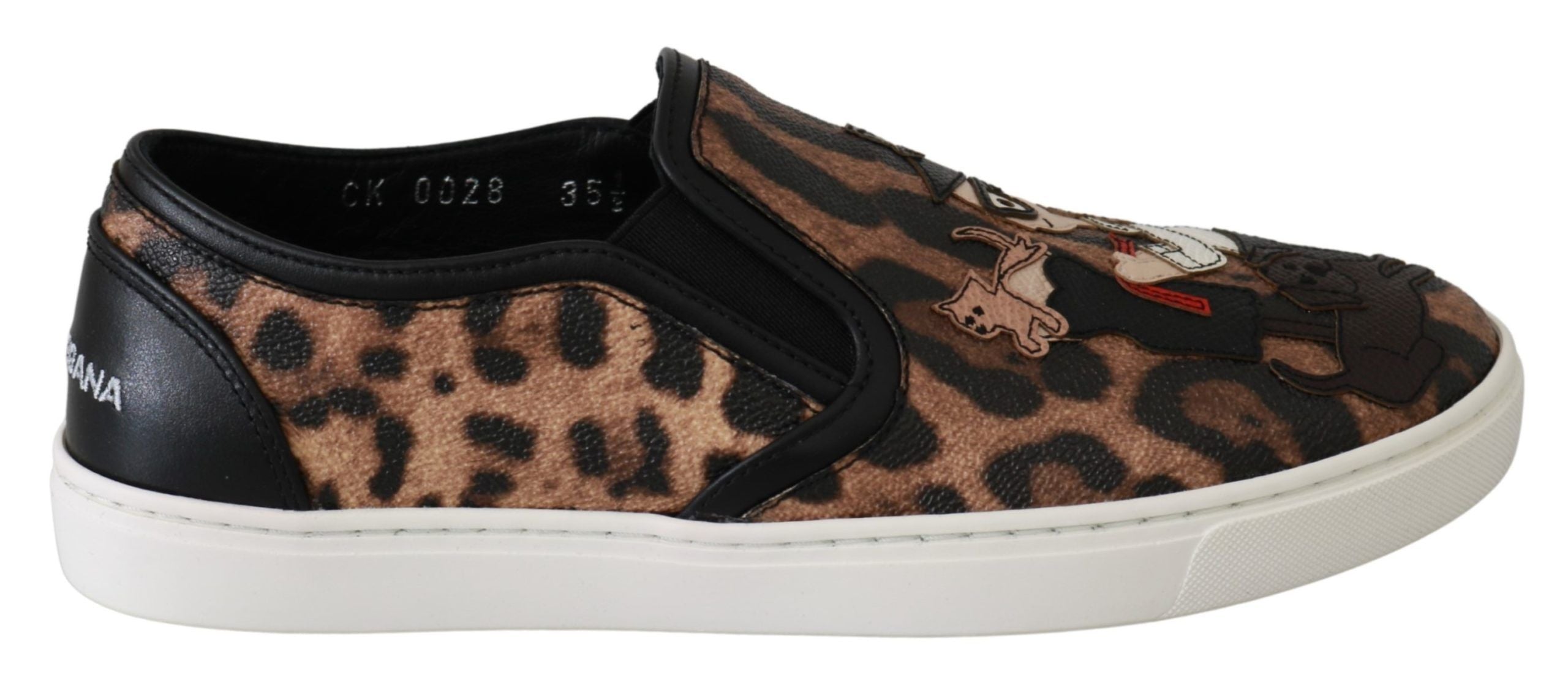 Dolce & Gabbana Leather Leopard Loafers Shoes featuring leopard print design and classic slip-on style.
