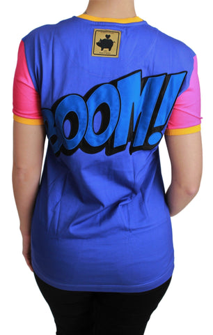 Purple PIG SUPERGIRL cotton T-shirt by Dolce & Gabbana with graphic pig design and casual fit.