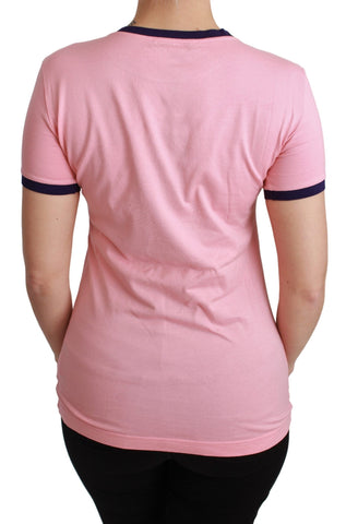 Pink Dolce & Gabbana Year of the Pig cotton T-shirt featuring a playful pig graphic and casual fit.