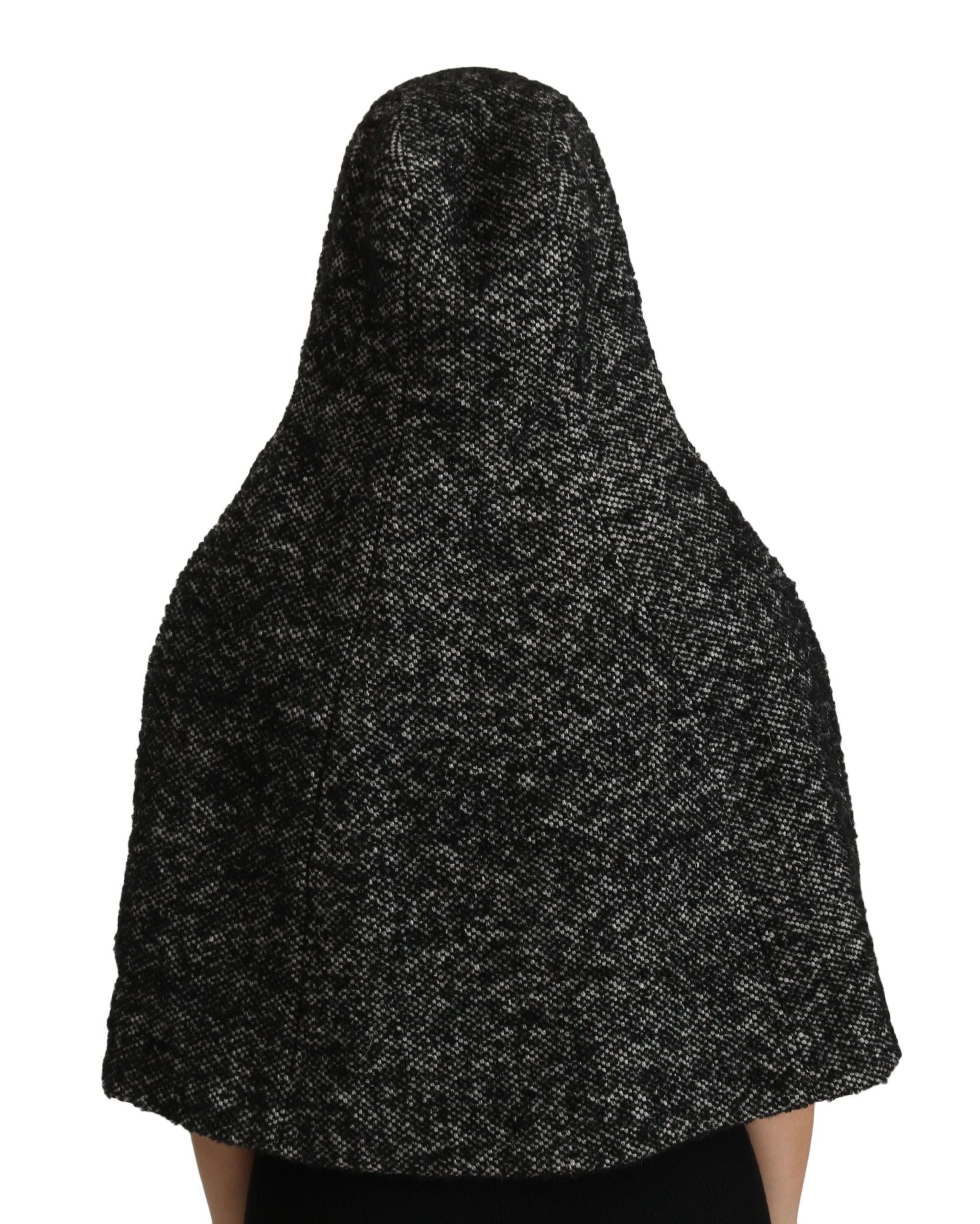 Gray Tweet Wool Kaftan Jacket by Dolce & Gabbana showing a relaxed fit, long sleeves, and textured wool fabric.