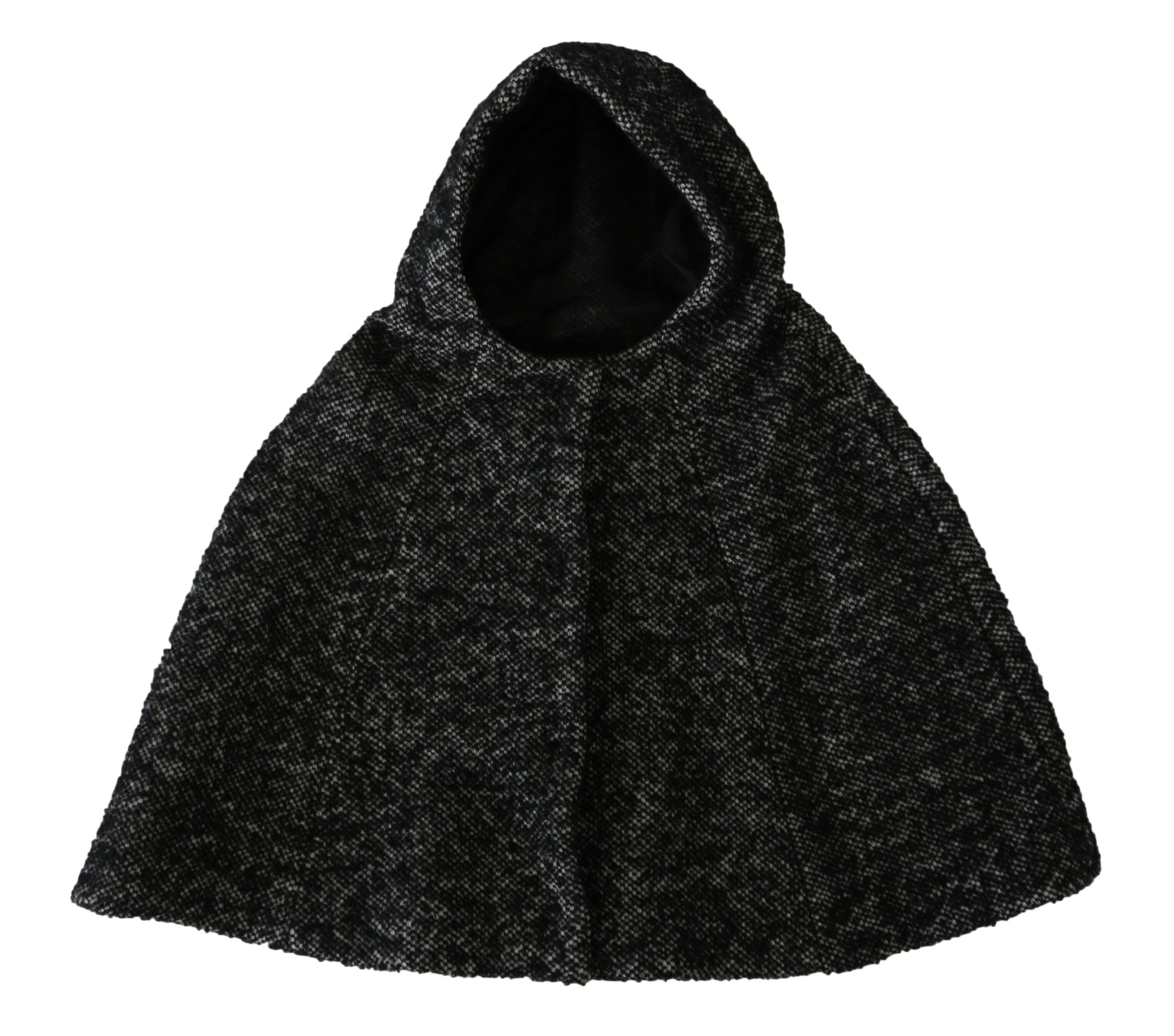 Gray Tweet Wool Kaftan Jacket from Dolce & Gabbana, featuring a relaxed fit with wide sleeves and textured wool fabric.
