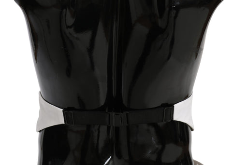 White men's cotton waist belt cummerbund with a sleek design, ideal for formal or stylish occasions.