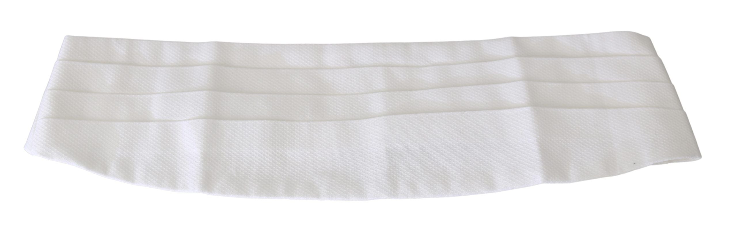 White men's cotton waist belt or cummerbund with Dolce & Gabbana branding, featuring a sleek and minimalist design.
