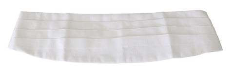White men's cotton waist belt or cummerbund with Dolce & Gabbana branding, featuring a sleek and minimalist design.
