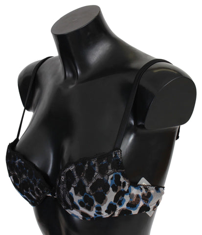 Black lace nylon bra by Roberto Cavalli featuring intricate lace design and adjustable straps.